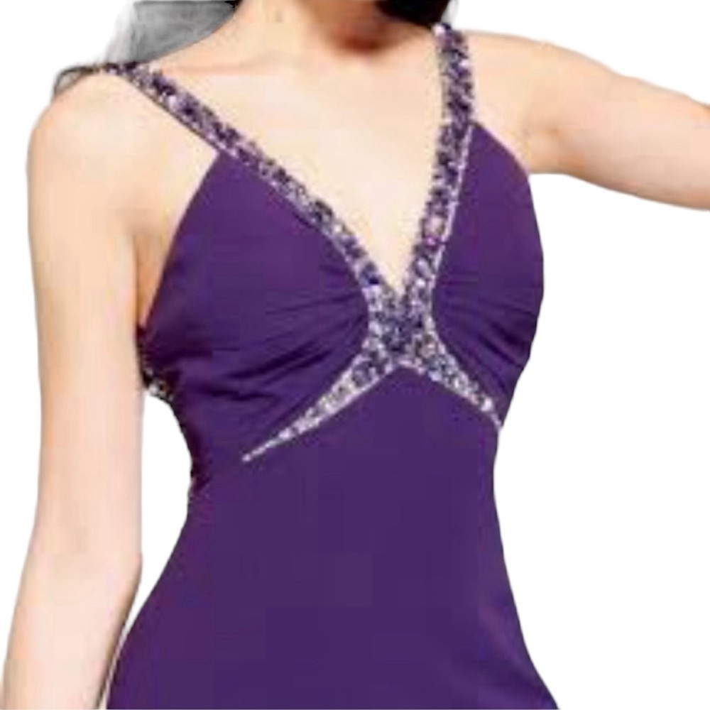 Faviana Special Occasion Beaded Sequins Purple